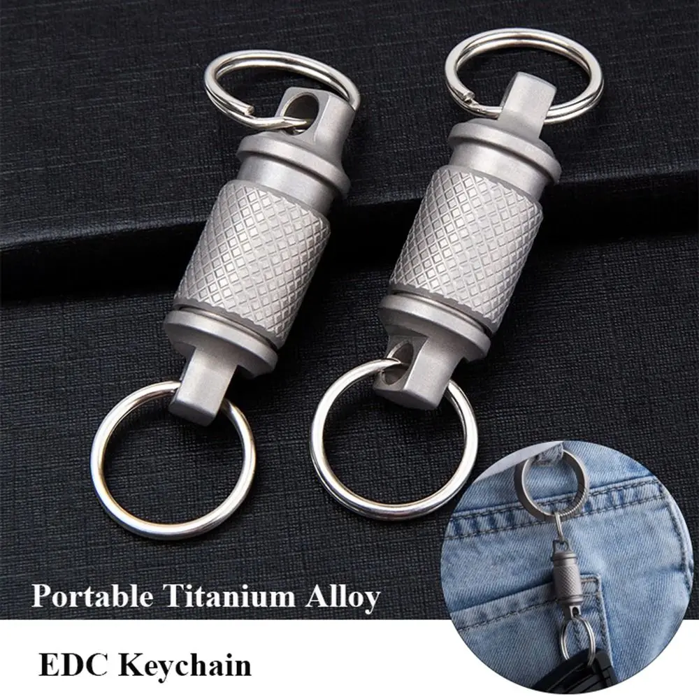 

Ultra-light Titanium Alloy Keychain New 360° Rotatable Portable Keyring Brass Keychain Outdoor Small Tool