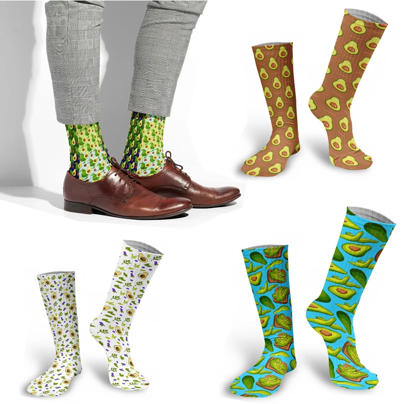

Harajuku Happy Funny Print Fruit Ananas Long Socks Art Lovely Middle Tube Stylish Cotton Socks For Men Ladies