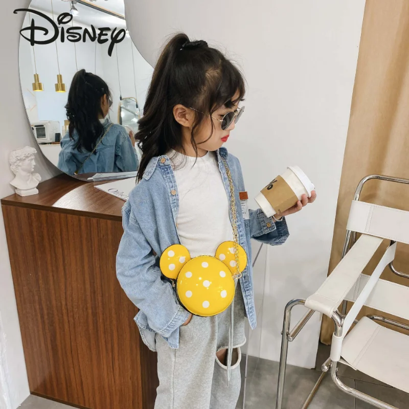 Disney Mickey Women's Shoulder Bag Fashion High Quality Cute Children's Crossbody Bag Shopping Bag Cartoon Children's Mini Bag