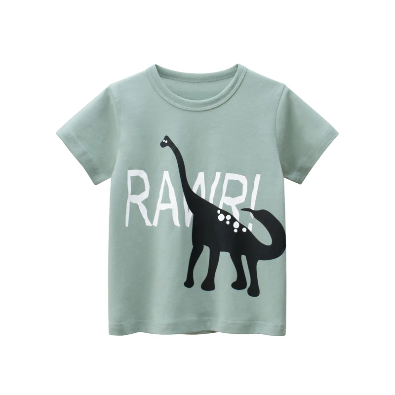 

Children T Shirt Boys Kids Infant Tee Tops Clothing Tops Short-sleeve Clothes Summer Cotton Print Cartoon Dinosaur New