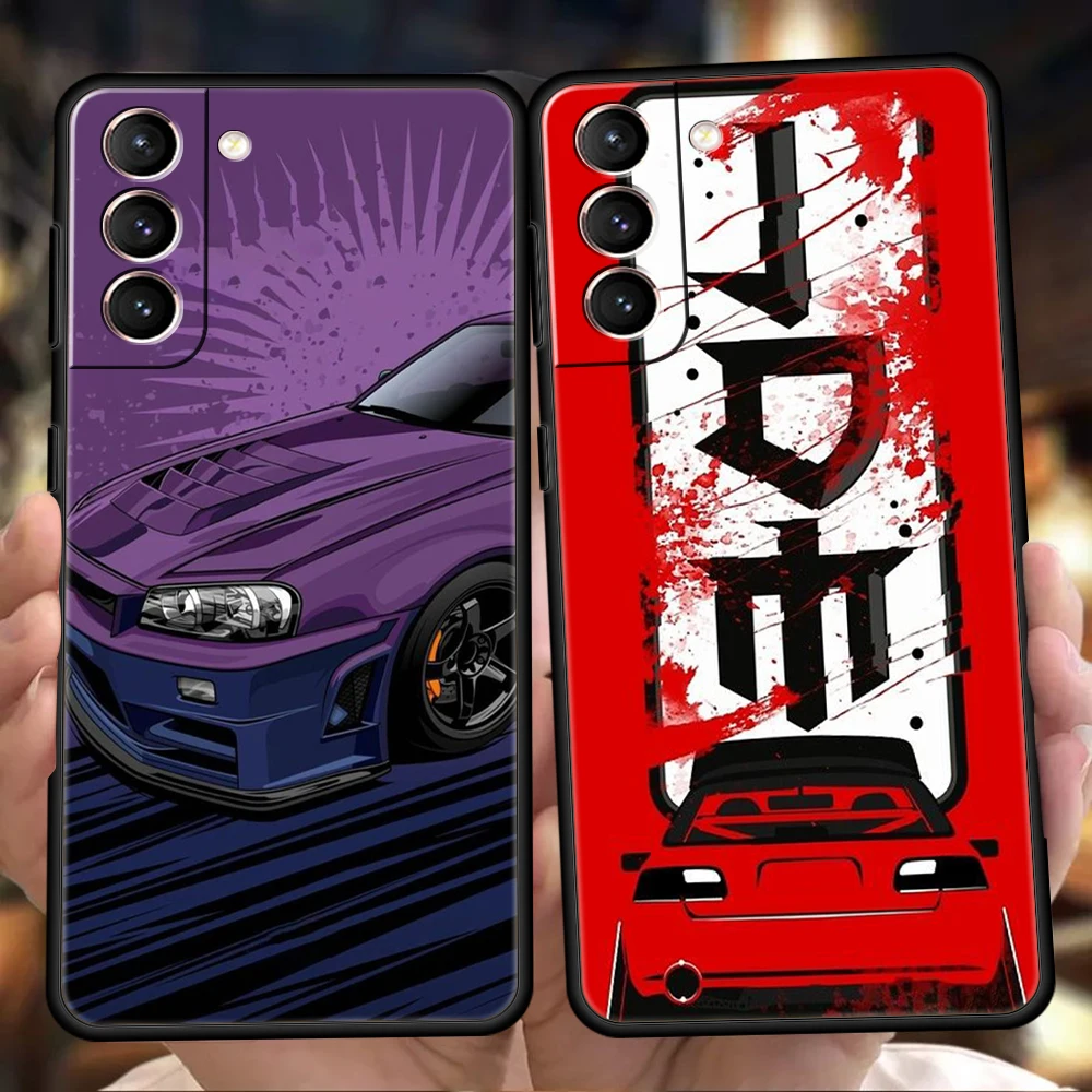 JDM Sports Cars Male Men Phone Case for Samsung Galaxy S22 S21 S20 Ultra S21 S20 FE S22 S21 S20 S10 S9 S7 Note 20 10 Lite Shell