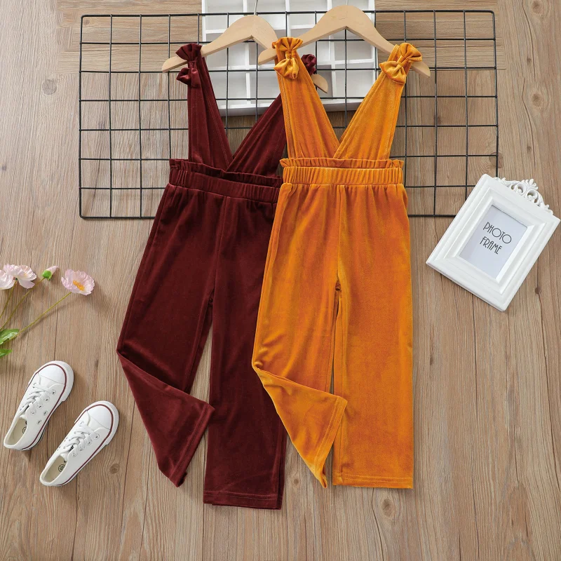 

Baby Boy Girl Clothes Velvet Overall Rompers Solid Color Pullover V-neck Sleeveless Jumpsuit Warm and Soft Bodysuits For Infant