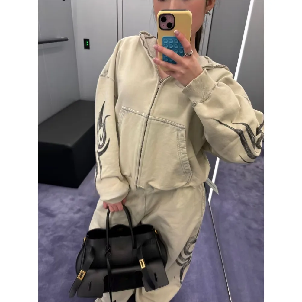 NIGO Мужская куртка на молнии с капюшоном и принтом тотема дракона Y2k High Street в стиле