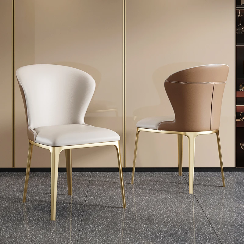 

HXL Italian Home Dining Chair Simple Backrest Comfortable Leather Chair Desk Chair Dining Chair