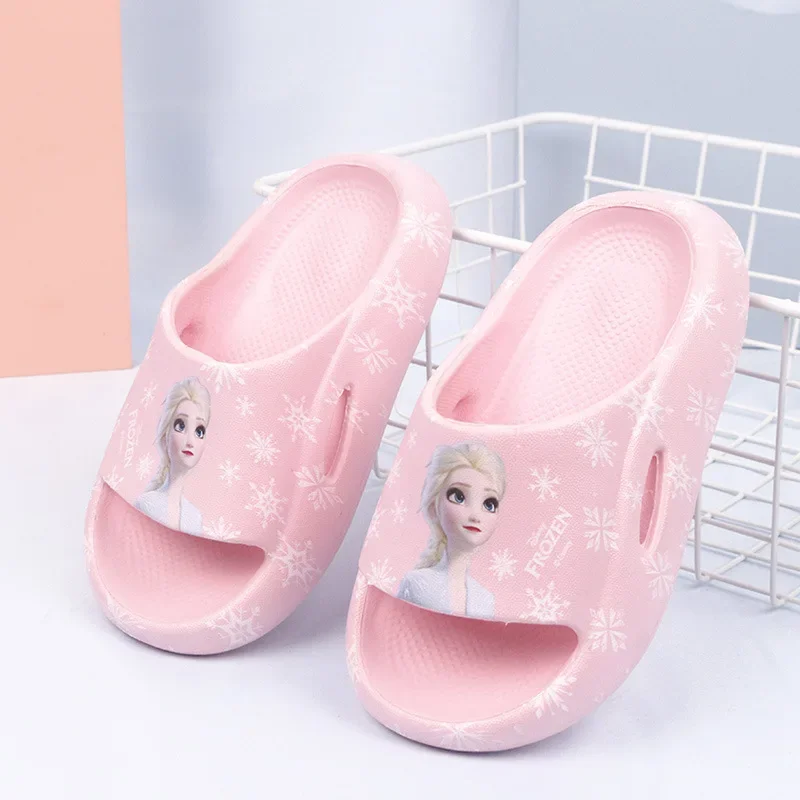 Детские шлепанцы Disney для девочек принцесса Эльза легкие Нескользящие на толстой