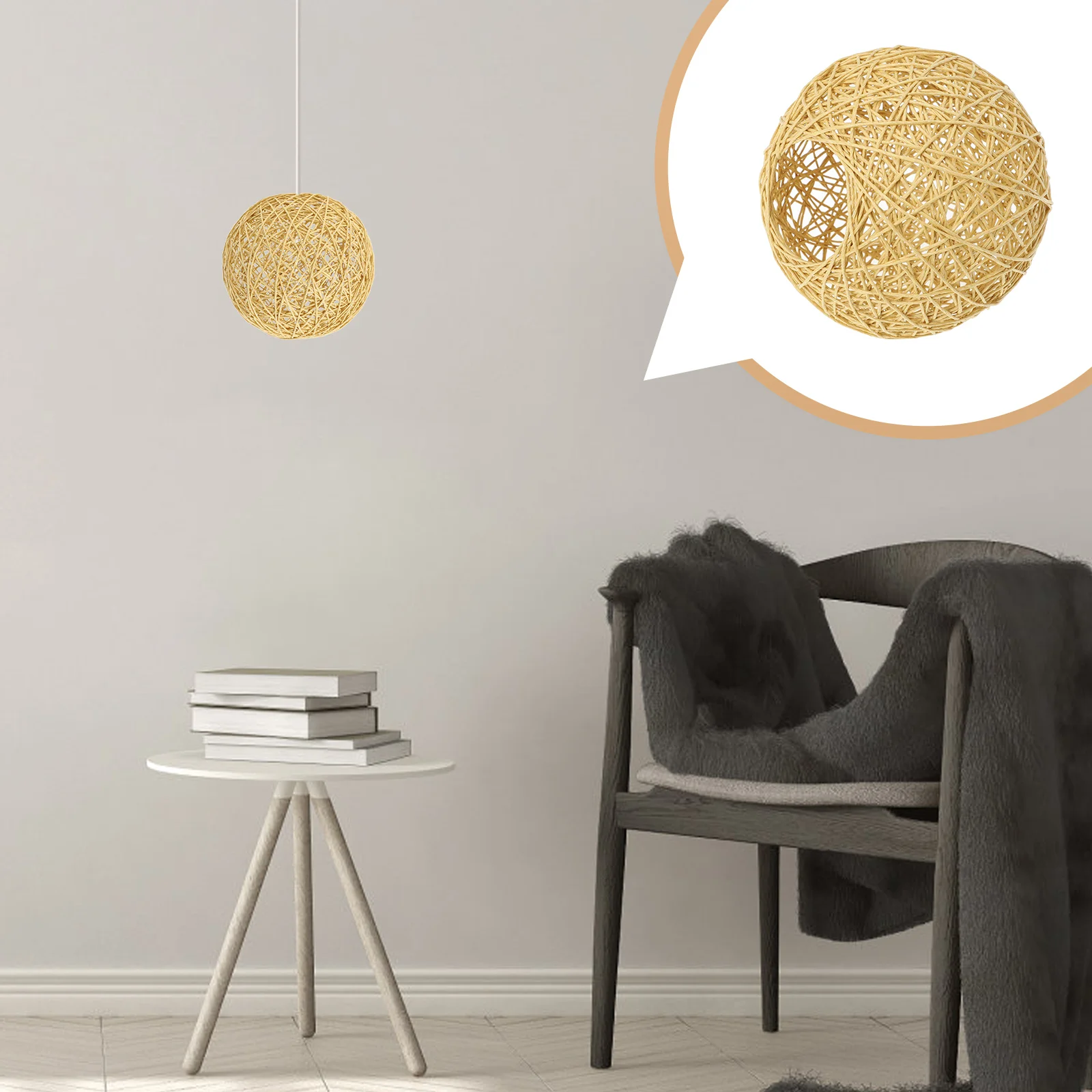 

Lamp Shade Light Cover Lampshade Woven Rattan Ceiling Pendant Shades Wicker Hanging Wallvintage Farmhouse Decor Floor Chandelier