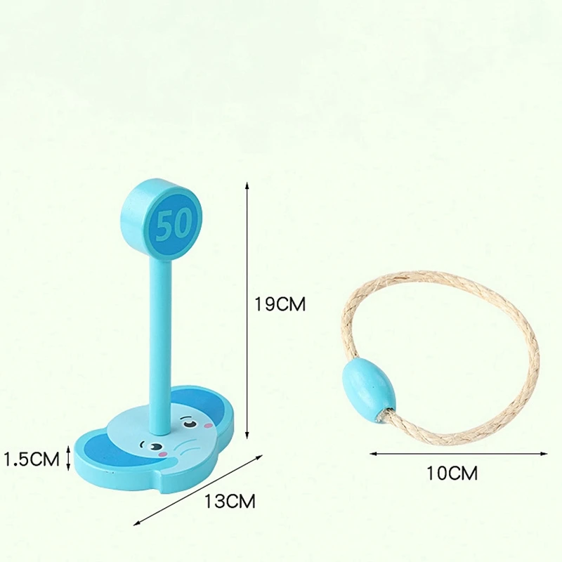 Cartoon Animal Throwing Ring Wooden Ferrule Game Animals Toss Kids/Children Toys Develo Motor Skills