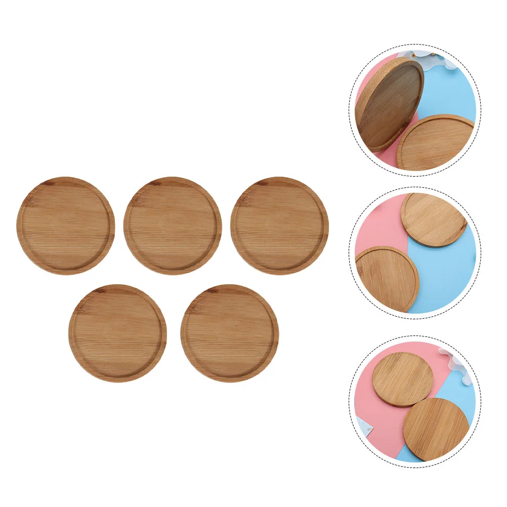 

Saucer Pot Tray Round Wooden Planter Succulent Coaster Trays Plate Saucers Potted Flower Drip Bonsai Dishes Drainage Bamboo