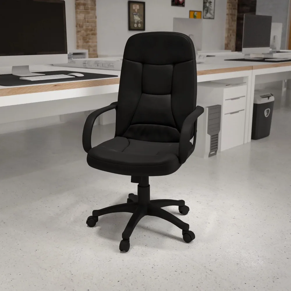 

Desk Chairs Computer Chair High Back Black Glove Vinyl Executive Swivel Office Chair With Arms Desk Chairs Furniture Gaming