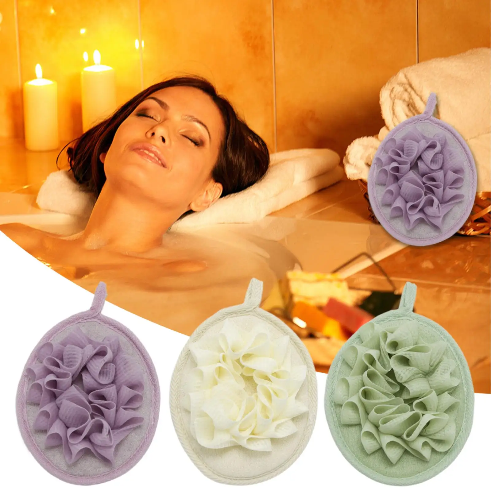 

Purple Green White Colorful Kids Baby Body Exfoliating Bath Loofah Shower Sponge
