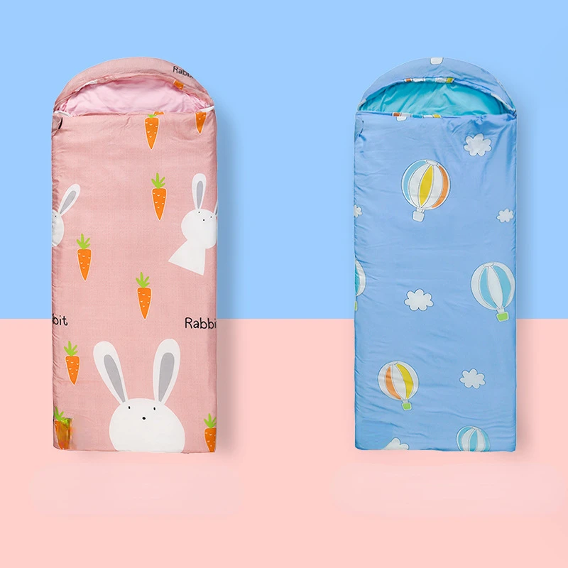 

Спальный мешок для детей, удобный для сна, для дома и улицы, теплый портативный спальный мешок с капюшоном, одиночное снаряжение для кемпинг...