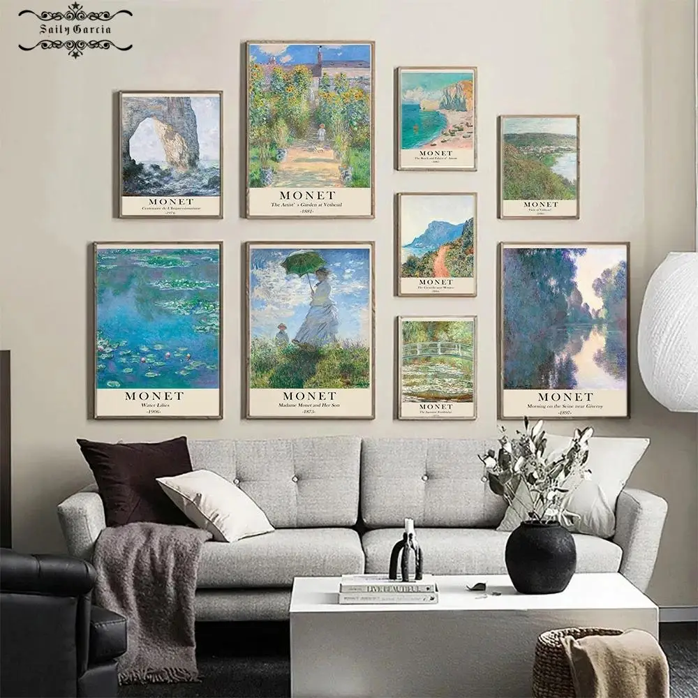 

Vintage Posters Claude Monet Prints Canvas Painting Nature Art Botanical Artwork Wall Pictures for Living Room Home Decoration