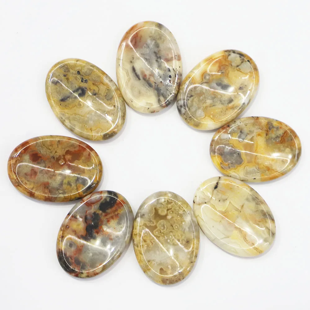 Natural Crazy Onyx Stone Oval Thumb Massager Palm Energy Worry Therapy Reiki Healing Meditation Spiritual Minerales Decor 6Pcs