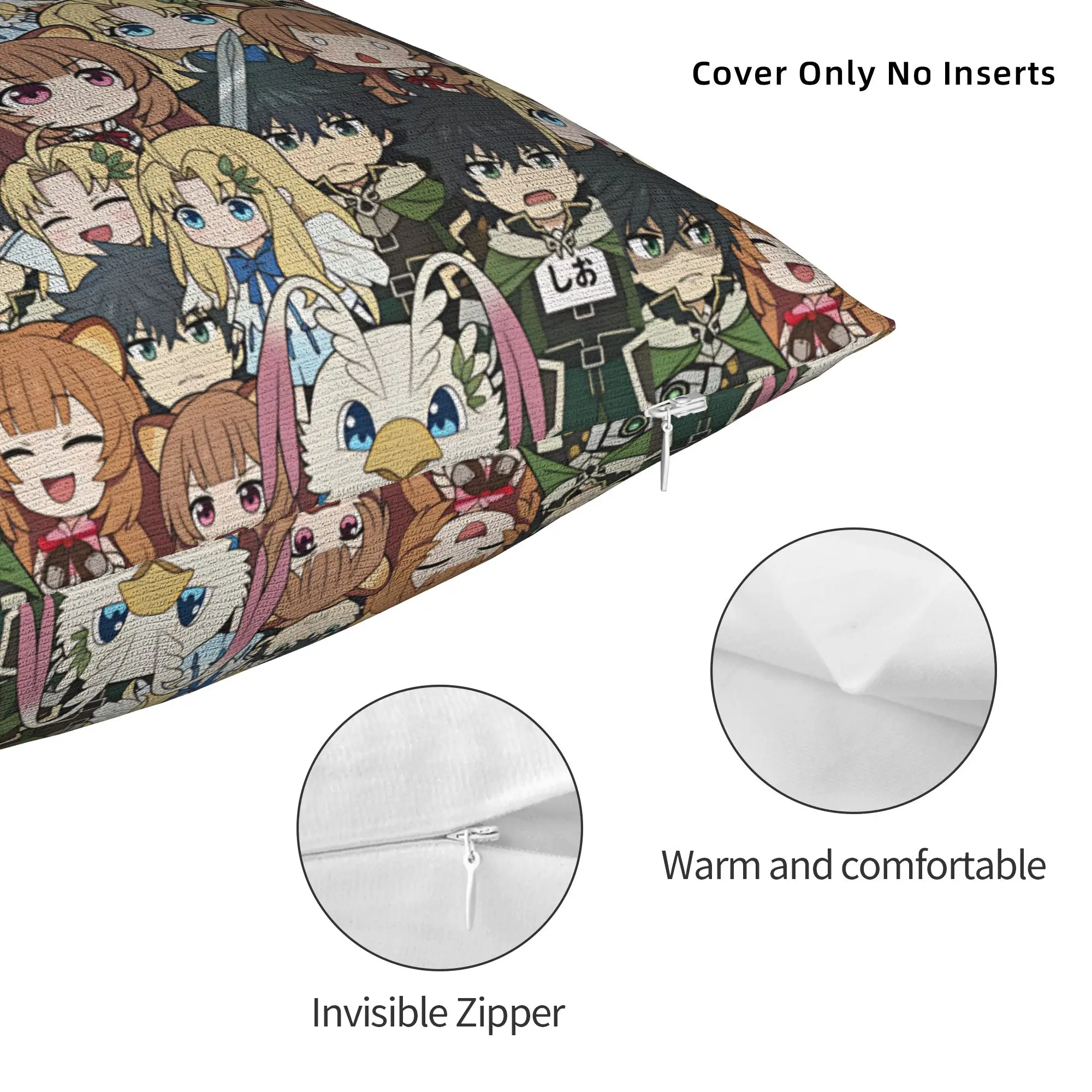 Фото Наволочка Raphtalia S-Shield Hero TRotSH, модная наволочка для дивана, кровати, гостиной, с графическим принтом, подарок. №4