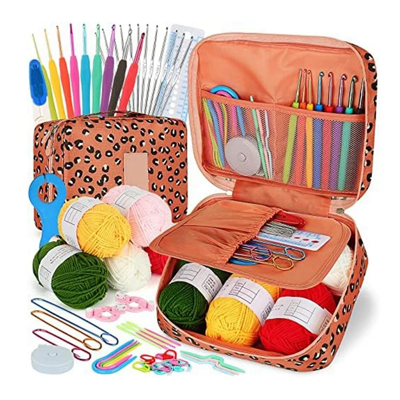 

1Set Beginners Crochet Hook Set 58PCS Portable Crochet Set Travel Crochet Supplies