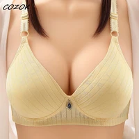 cozok womens bra full coverage bh plus size solid color padded wire free support t shirt bras seamless underwear bralette tops