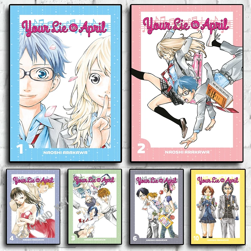 

Classic Comics Japanes Your Lie in April Music Movie Canvas Art Home Wall Poster Aesthetics Kids Room cafe Cartoon Decoration