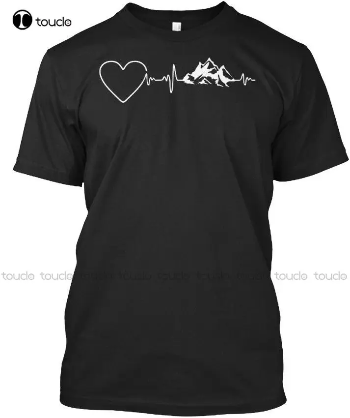 

New Summer Style T-Shirt Man Print T-Shirt Hipster Berge Heartbeat 2 Stylisches Cotton T-Shirt Custom aldult Teen unisex