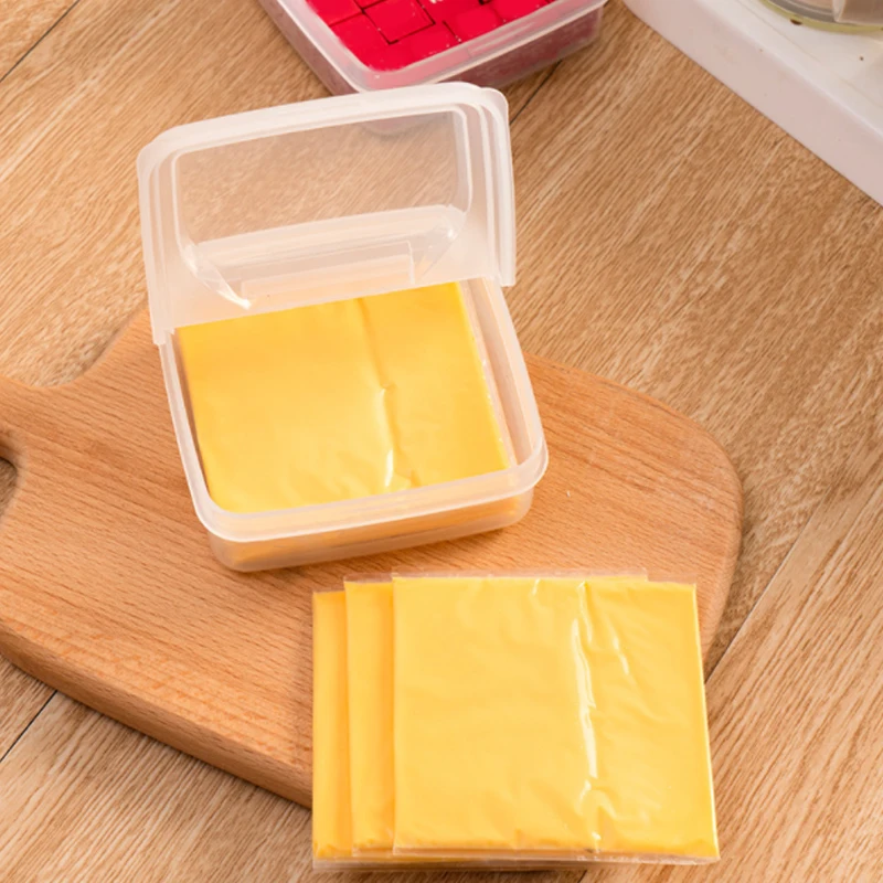 2 pezzi scatola di immagazzinaggio di formaggio al burro frigorifero portatile frutta verdura scatola organizzatore di conservazione fresca contenitore di formaggio trasparente