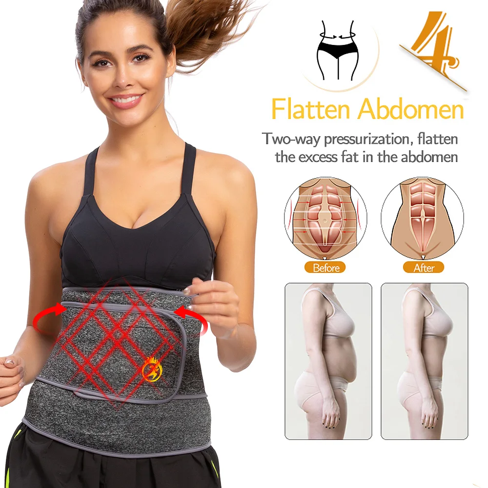 SEXYWG Sauna Sweat Belt Waist Trainer Corset for Weight Loss Fat Burning Sweat Belt Fajas Waist Cincher