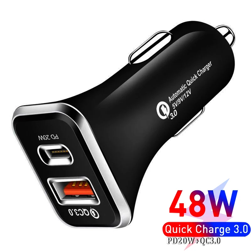 Автомобильное зарядное устройство с USB 48 Вт Quick Charge 4 0 3 FCP SCP AFC PD автомобильное для
