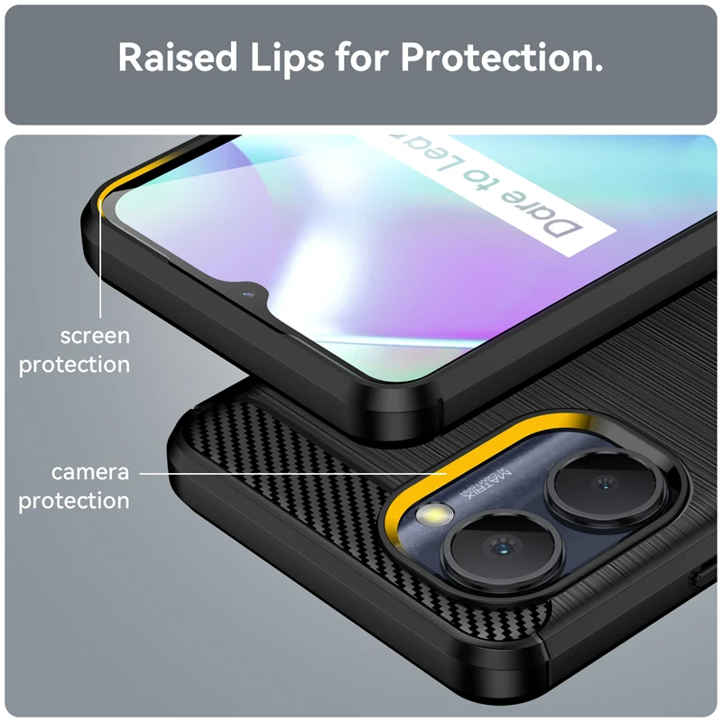 For Realme C30 Case Cover OPPO Realme C30 Capas Shockproof Bumper TPU Soft Carbon Fiber For Fundas Realme C30 C33 C30S C35 C31