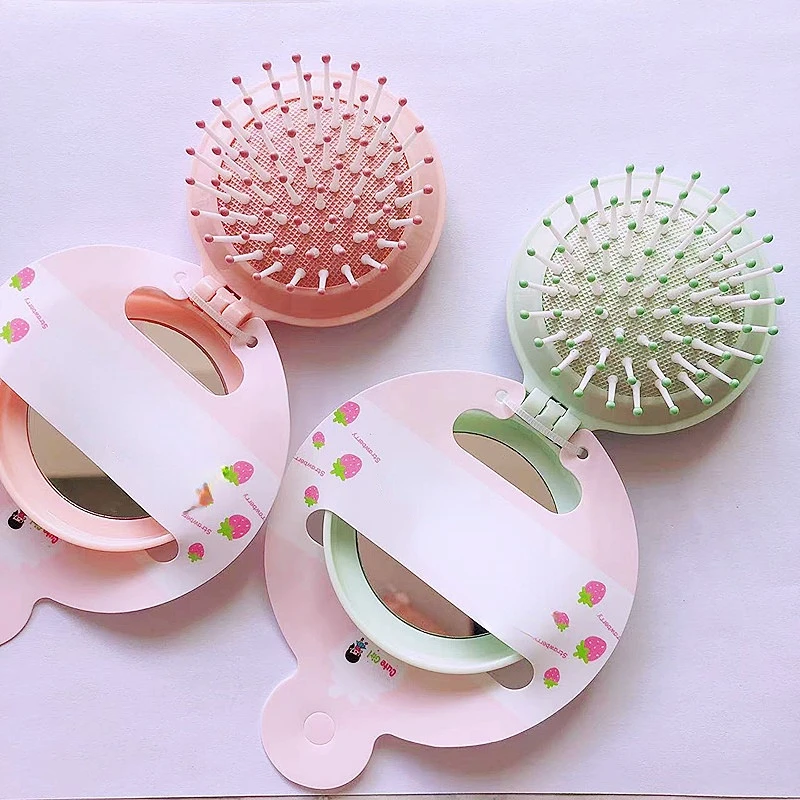 

Портативная Антистатическая Складная зеркальная расческа, массажная расческа для волос, компактная Расческа с воздушной подушкой