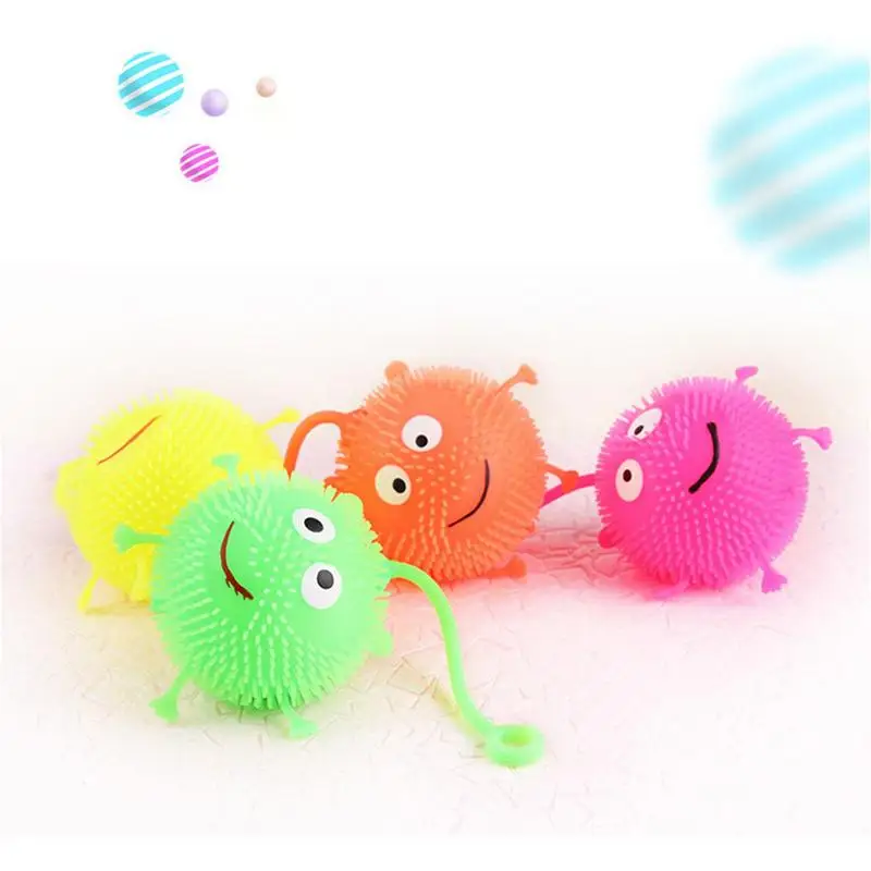 

LED Bouncy Ball Glowing Sensory Ball Smile Face Flashing Toy Light Up Mouse Responsive Ball For Boys And Girlrelax Toy