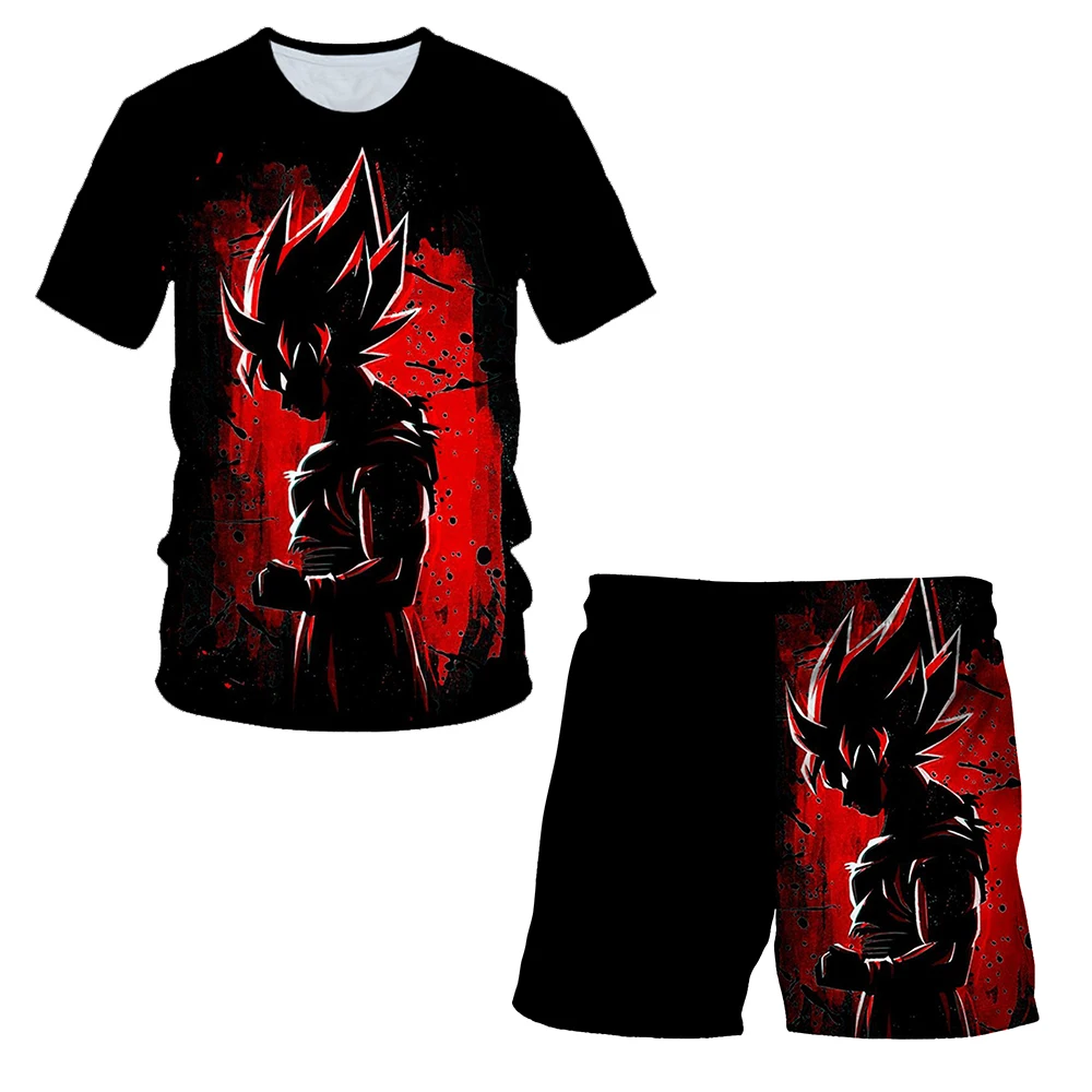 

Kids Suits Vegeta T-shirts Dragon ball z T Shirt Short Pants 2 Piece Sets 3-14 Ys Boys Clothes Tops Shorts Set Baby Boy T-shirt