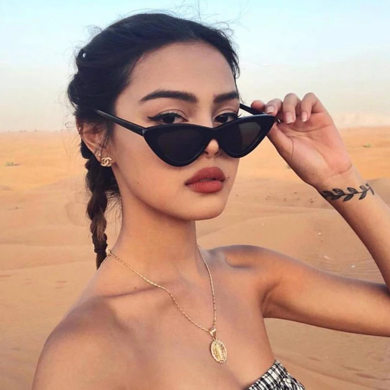 

KAMMPT Vintage Cateye Sunglasses For Women Sexy Cat Eye Sun Glasses Retro Brand Designer Colorful Eyewear For Female UV400