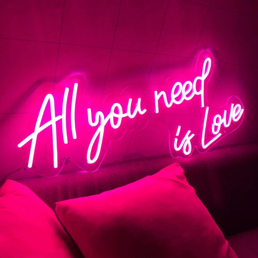 All You Need Is Love Neon Sign Led Light Wedding Birthday Party Valentine's Day Bar Board Background Wall Decor Neon Light