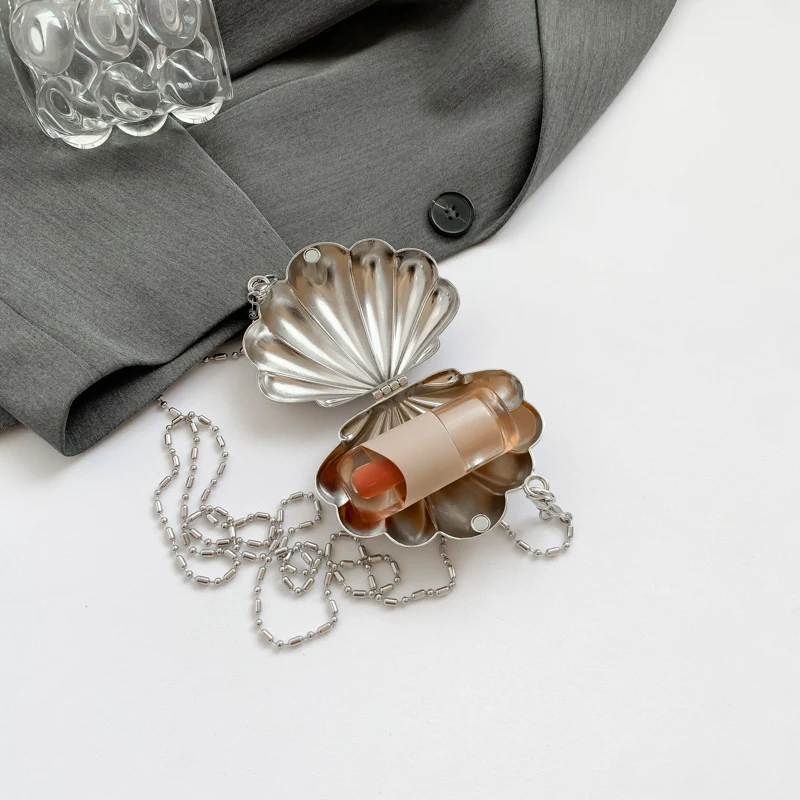 Левая сторона мини-милые металлические сумки через плечо для женщин 2024 Y2K женские