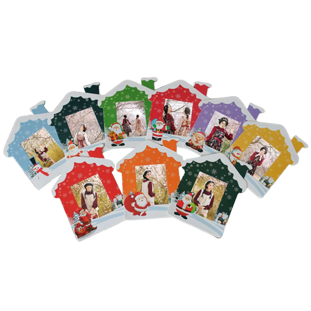 

Christmas Hanging Pictures Frame Christmas Picture Frame Ornaments Photo Frame with Clips Paper Photo Frames
