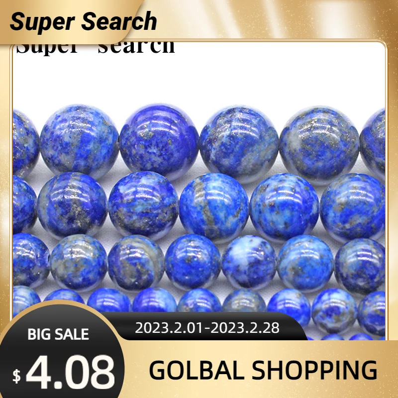 

Natural Lapis Lazuli Stone Beads 100% not dyed Stone Beads For Jewelry Making 15inches 4/6/8/10mm Gem Stone Beads Diy Bracelet