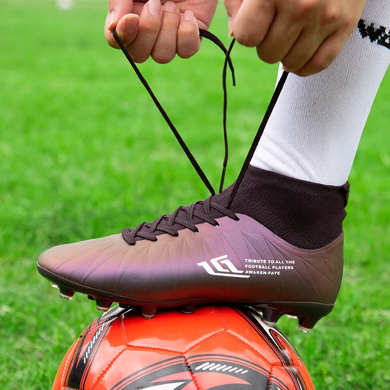 Soccer Shoes Spring New High Elastic Flying Long spike Broken Nail Outdoor Sports Training Rapid Rotation Cushioning 36-46