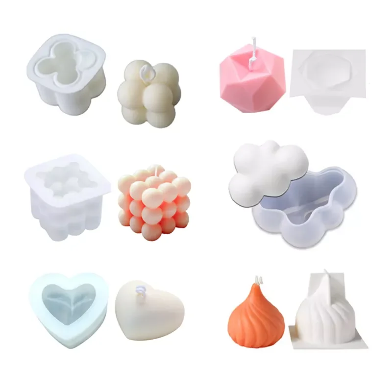 

Cube Ball Silicone Candle Mold Round Mould Soy Wax Essential Oil Aromatherapy Candle Material Wax Diy soap molds gifts