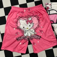 hello kitty cute shorts fashion casual loose ins style cartoon kawaii anime wild print shorts beach shorts girl birthday gift