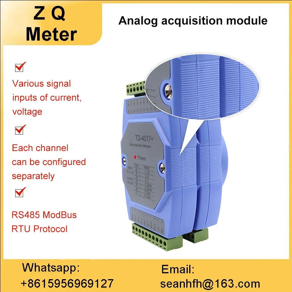

Multi-Channel functional voltage and current analog acquisition module 0-100V/4-20mA to 485 CAN isolate industrial Modbus