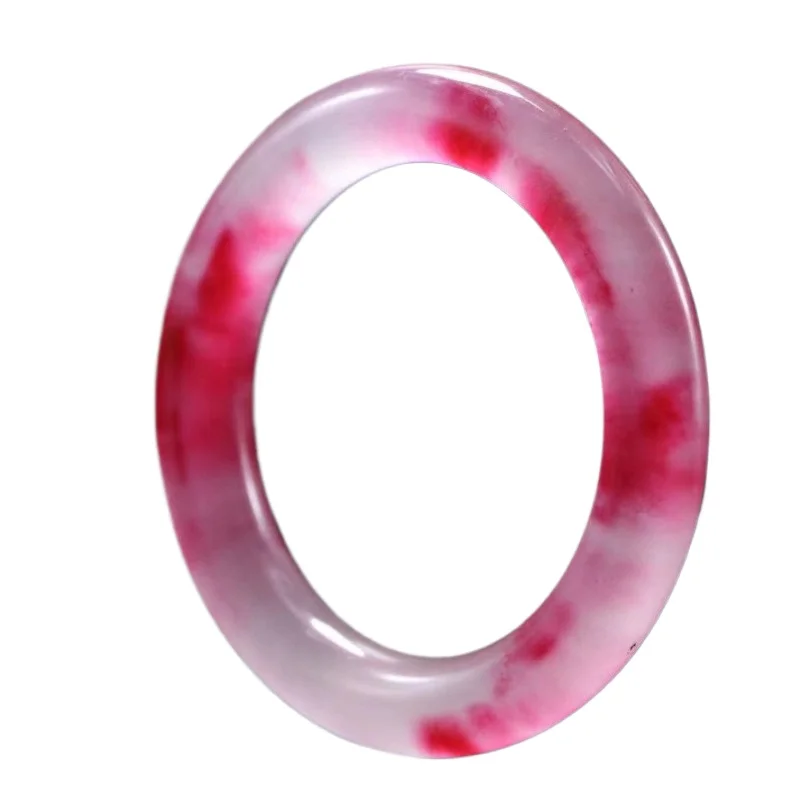 Ледяной Кварц Рок круглый плавающий цветок красный браслет для женщин