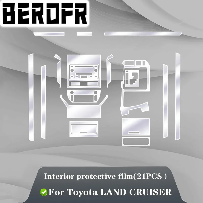 Фото Для Toyota LAND CRUISER 2016-2021 салон автомобиля, центральная консоль, прозрачная защитная пленка из ТПУ, ремонтная пленка против царапин, аксессуары №2