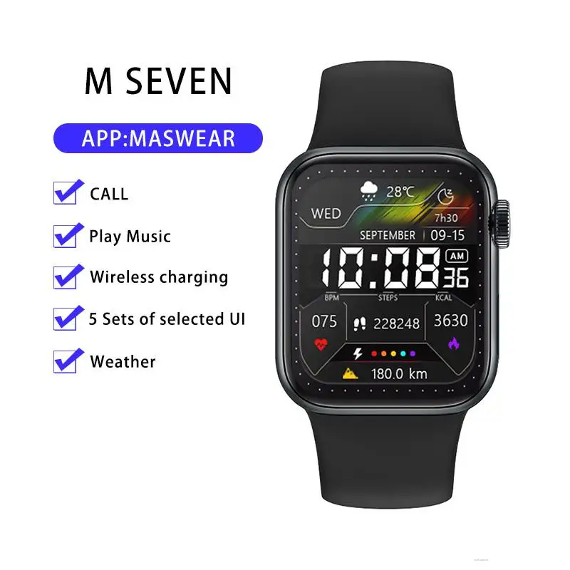 

Новинка, умные часы M SEVEN с Bluetooth, пульсометром, Bluetooth, уведомлением о звонках, спортивный браслет Push