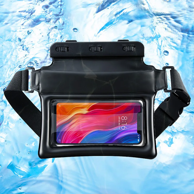 

Swimming Waist Bag Waterproof Phone Pouch Fanny Pack Floating Dry Bag Beach Underwater Ski Drift Diving for iPhone 14/13 Pro Max