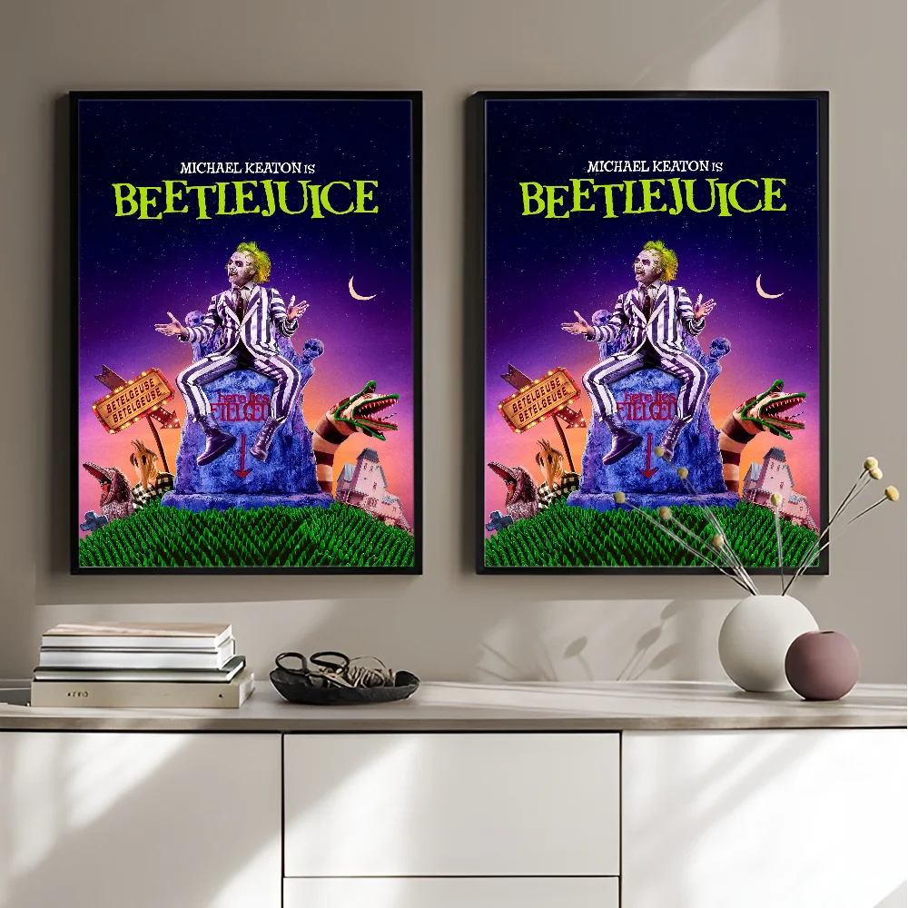 Классический фильм Битлджус комедийный постер ужасов ретро винтажный стиль