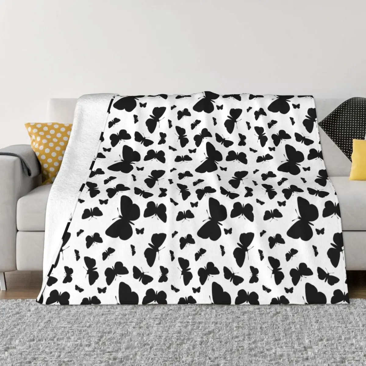 

Butterfly Knitted Blanket Fleece Cartoon Ultra-Soft Throw Blankets for Home Couch Bedroom Quilt