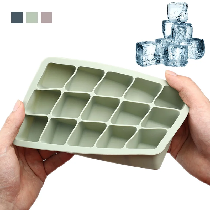 

Силиконовая форма для кубиков льда, 3 цвета, устройство для изготовления кубиков льда, гибкий силиконовый поднос для кубиков льда с крышкой, ...