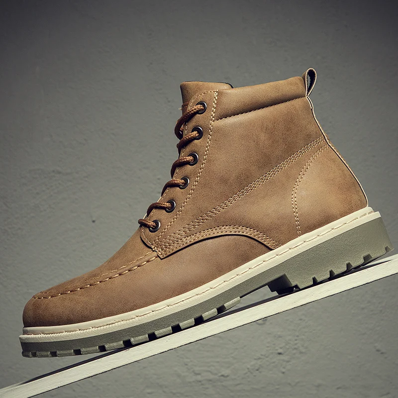 

Men Martin Boots New High-Top British Style Tooling Boots Trendy Outdoor Casual Shoes Spring Autumn Comfortable Motorcycle Boots