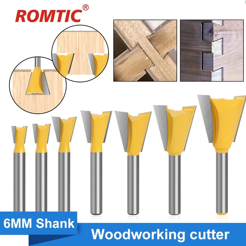 

Хвостовик ROMTIC 1/4, 6 ХВОСТОВИКОВ, набор из 7 предметов, карбидный резак для резьбы по дереву