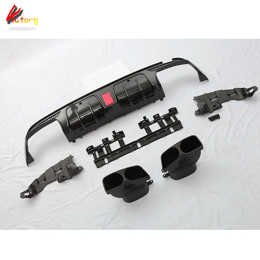 Карбоновый задний диффузор для губ со светодиодной подсветкой с выхлопными