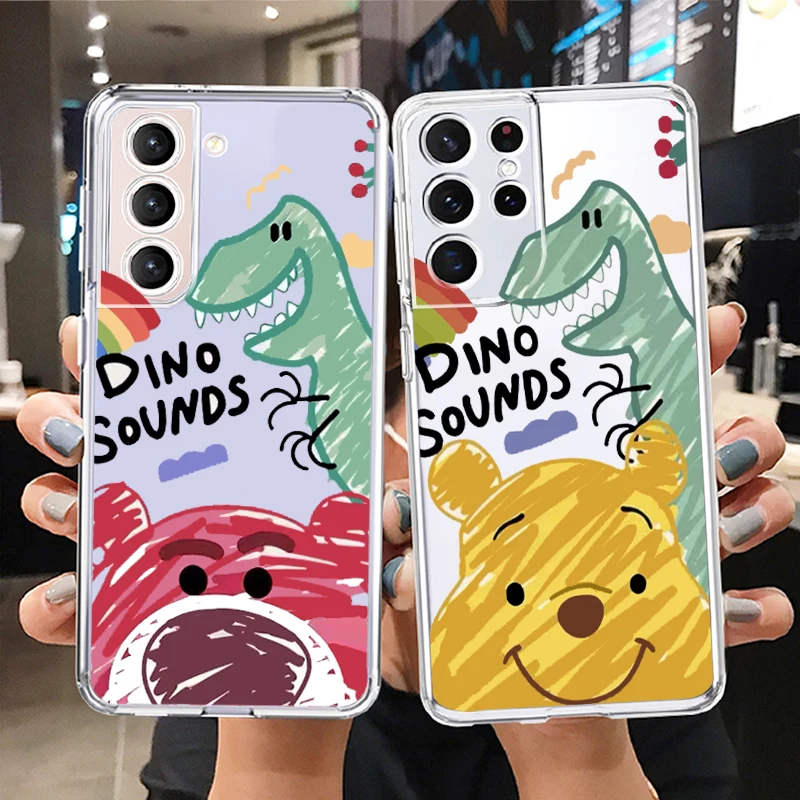

Winnie the Pooh Bear Disney Phone Case For Samsung S22 S21 S20 FE Ultra Pro Lite S10 S10E S9 S8 S7 Plus 5G Transparent Cover