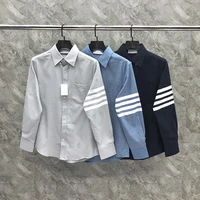 tb tnom shirts for men vintage designer boutique clothes mens shirts long sleeve tops korean fashion male tb casual blouses